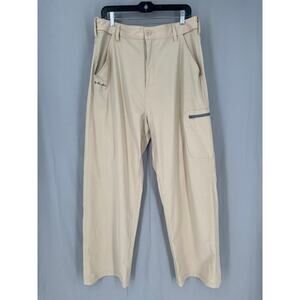 Huk Fishing Pants Mens XXL Beige Cargo Performance 38x31 Hiking Camping Outdoors